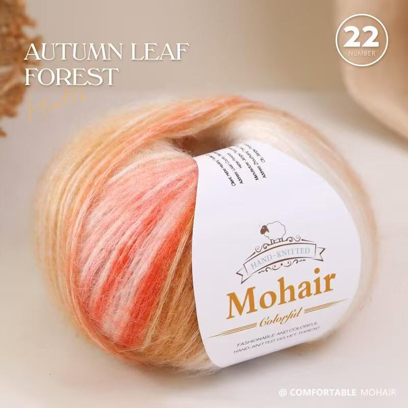 Silk Mohair Gradient Yarn for Hand-Knitted Shawls and Sweaters