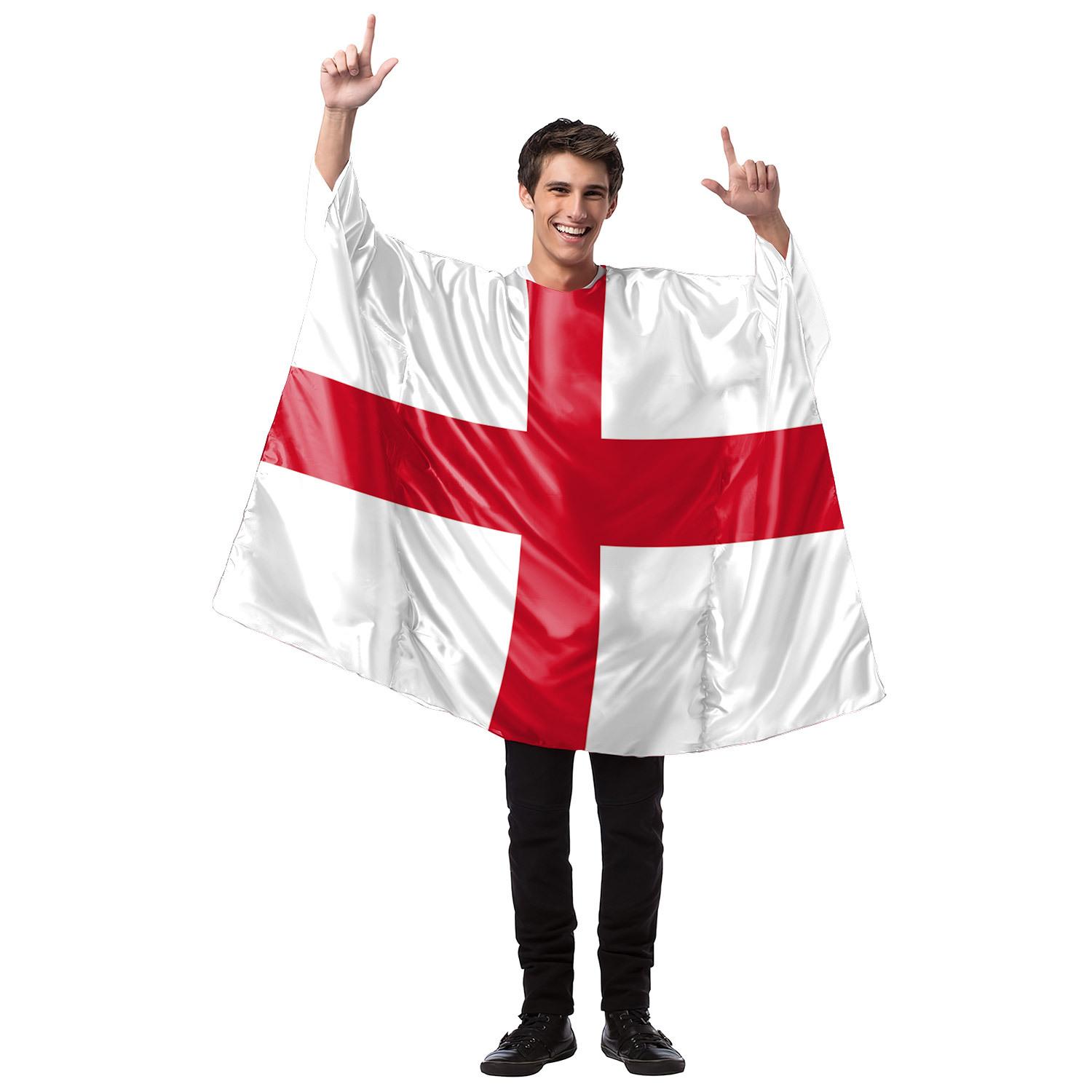 

Костюм з принтом прапора Масляного вівторка, дорослі England-M size білий