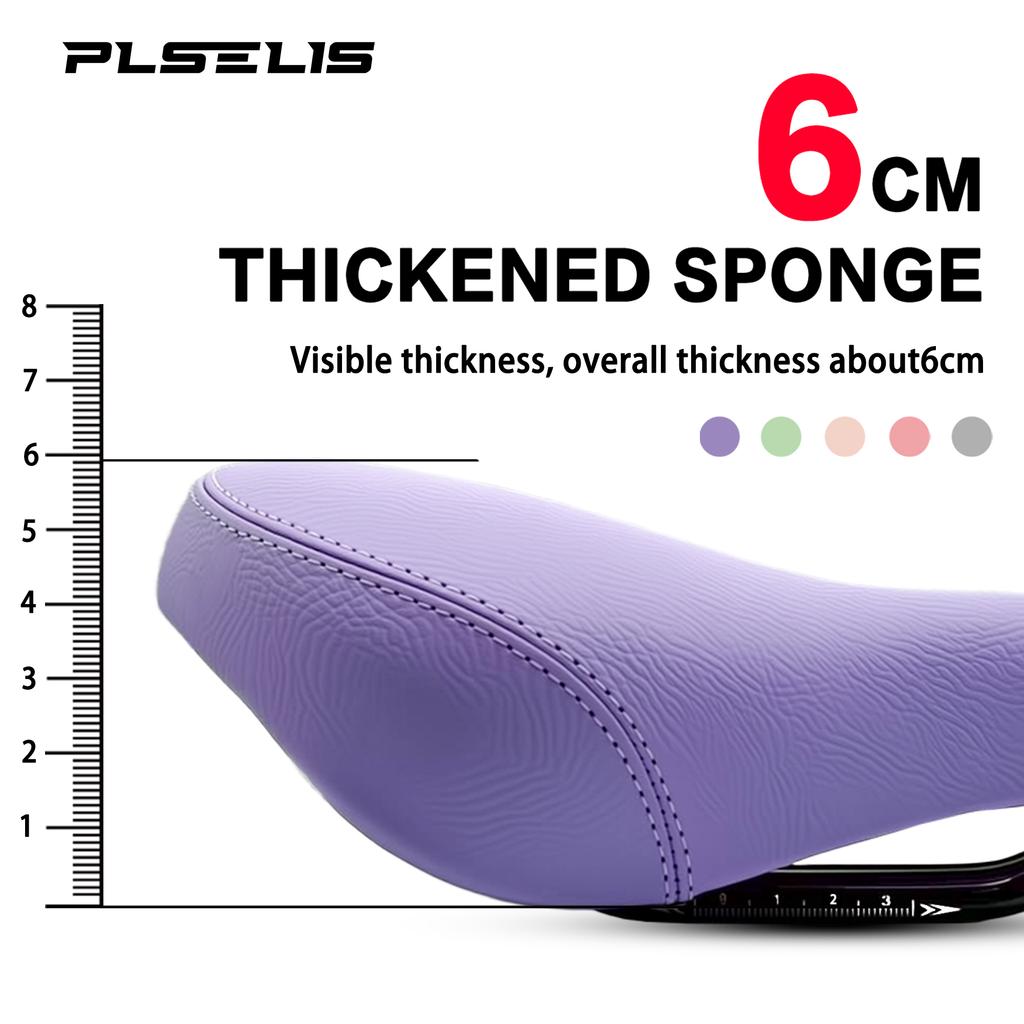 PLSELIS 390g Fietszadel, PU Leer, Sponsvulling, Ultralicht en Duurzaam.