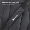 WPA1 2Pcs Car Seat Belt Shoulder Protection Covers Pads For Skoda Octavia Superb Rapid Kodiaq Karoq Fabia Vision RS Yeti Kamiq Enyaq