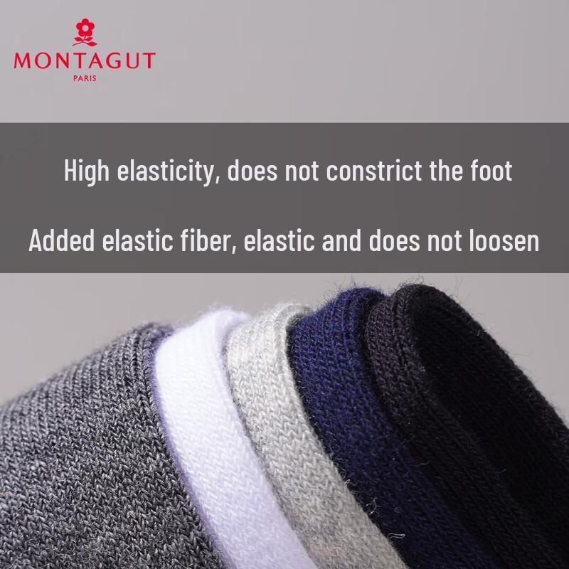 Montagut Men's 7A Anti-Odor 100% Cotton Mid-Calf Socks - Mugwort Essential Oil (5-Pair Pack)