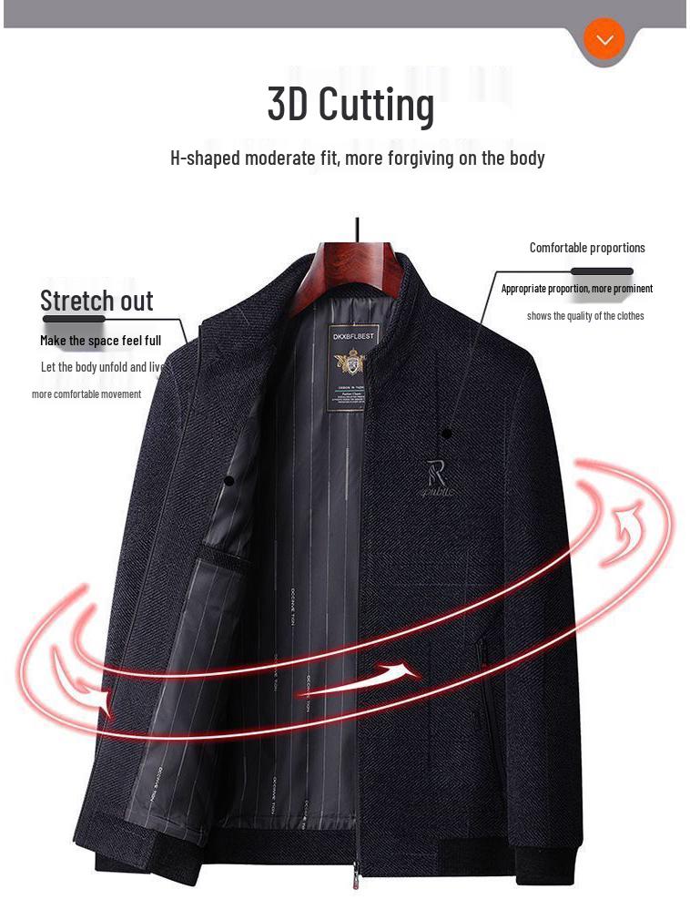 Men's Casual Spring & Autumn Jacket for Middle-aged and Elderly Fathers