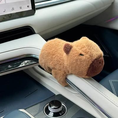 Capybara Auto-Innenausstattung, Mittelkonsole, Displays, Griff, Wischer, Zubehör für Handbremse, Türgriff, süße Plüschpuppen, Armbinde
