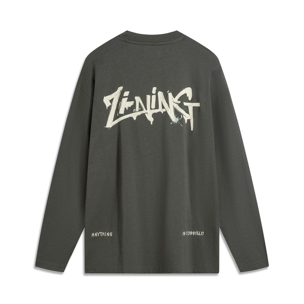 Li Ning Sports Lifestyle Series Letter Casual Minimalist Solid Color Round Neck Pullover Loose Ice Silk Cool Dry Short Sleeve T-Shirt AHSV279-8