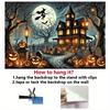 Background poster Halloween spooky ghost house background fabric for wall decoration.PMJ