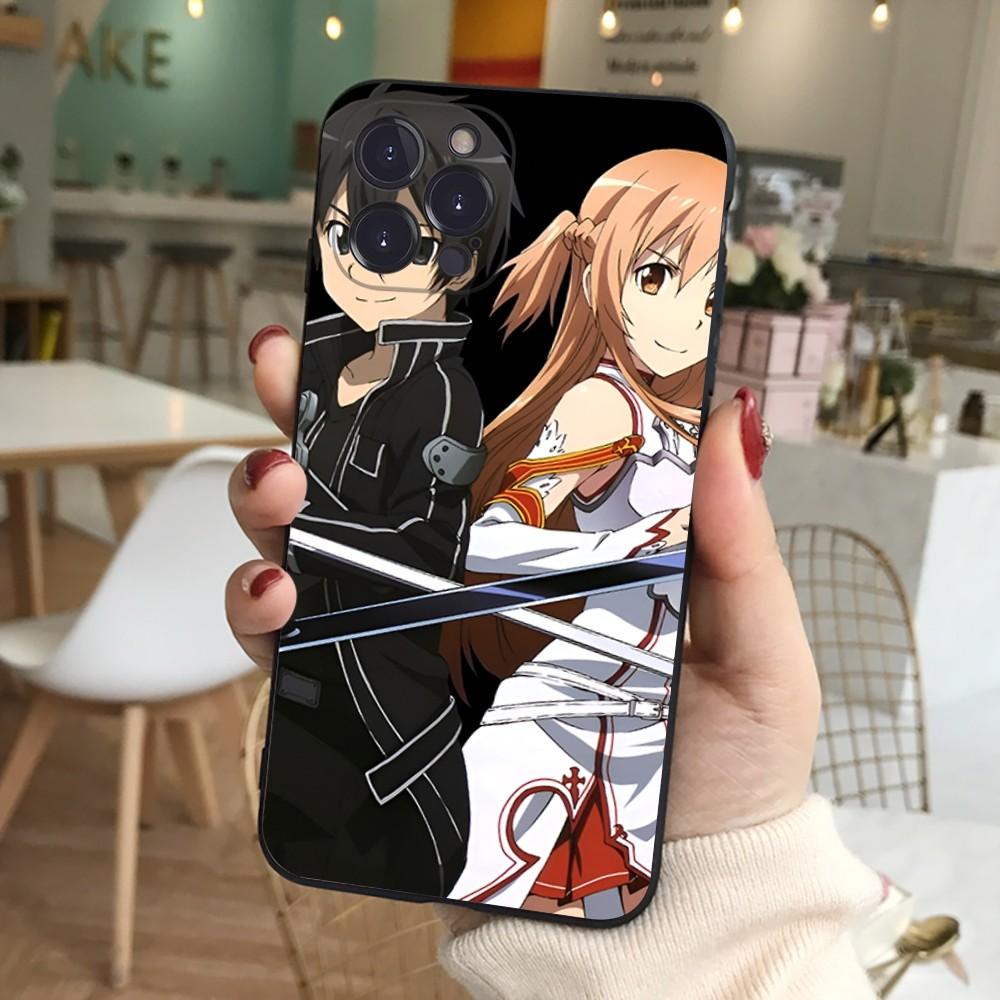 Sword Art Online SAO Anime Phone Case For iPhone 15 6 7 8 Plus 11 12 13 14 Pro SE 2020 MAX Mini X XS XR Back Funda Cover