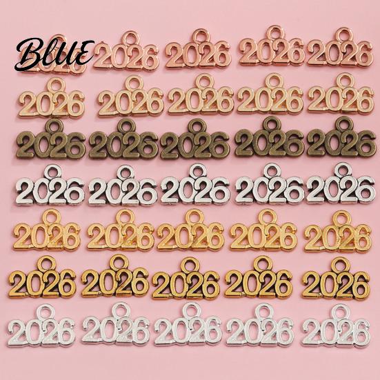 Holiday Number Decor 50Pcs 2026 Alloy Charm Vintage Decoration Accessories