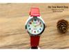 Popular Kids' Cartoon Quartz Watch with Colorful Numbers and Leather Strap for Elementary School Boys and Girls