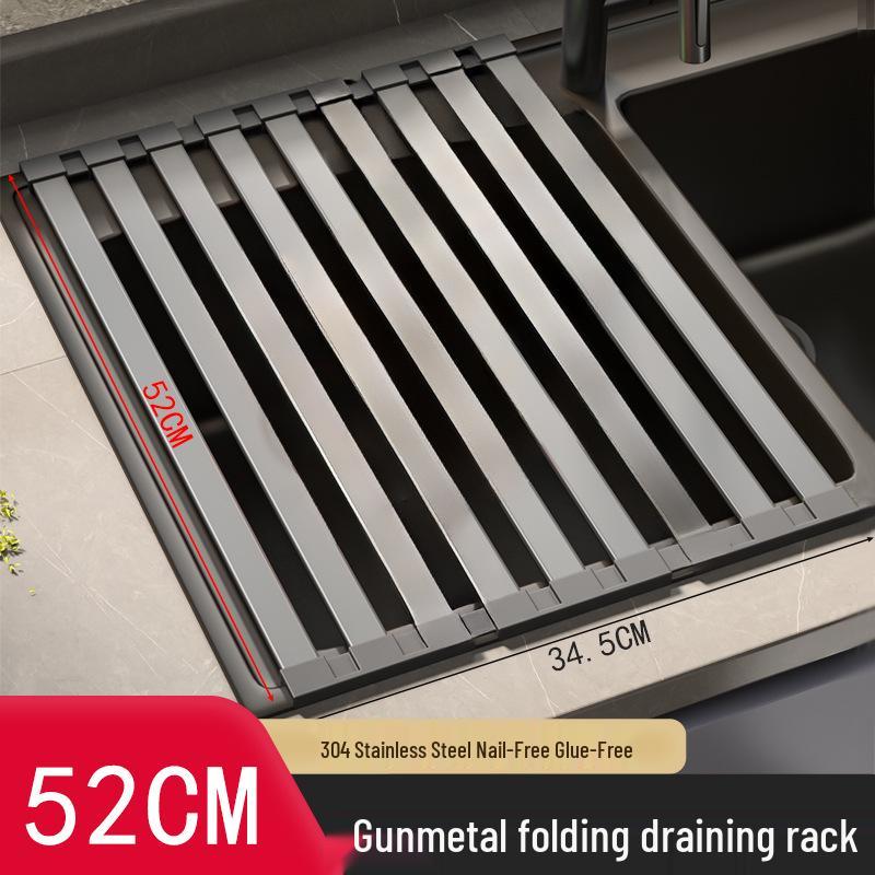 Foldable Stainless Steel Kitchen Sink Drain Board and Dish Rack