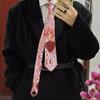 Y2K Romantic Neck Scarf Vintage Women's Neck Tie Unique Heart Flame Tie  Fashion Accessory