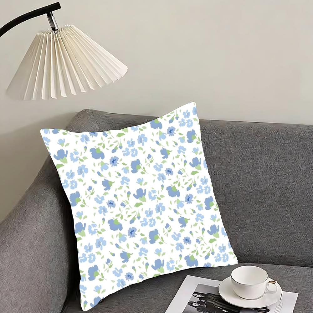 Fashion Small Florals Cushion Cover Elegant Comfort Pillowcase Sofa Bed Doublesided Printed Invisible Zipper Home Decor