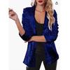 Women's European & American Style Sequined Lapel Cardigan Blazer