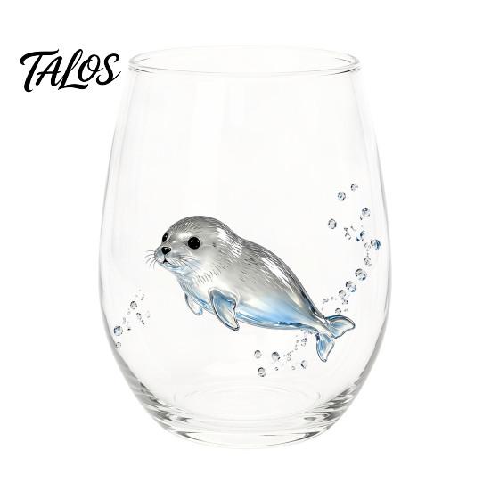Durchdachtes Geschenk für Meeresliebhaber Meeresbewohner-Thema Klares Glas-Becher, Handgefertigtes Bemaltes Glasware, Handgefertigtes Borosilikatglasware Kreativ