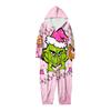 Parent-Christmas Printed Parent-Child Hooded Zip One-piece Homewear