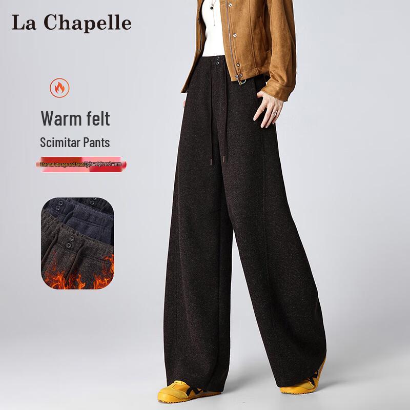 

La Chapelle Women s Wool Blend Relaxed Wide-Leg Pants L