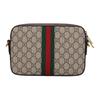 Gucci Bolsa para Câmera Ophidia GG com Logo de Flor Antiga em Fita Listrada de Lona com Acabamento em Couro