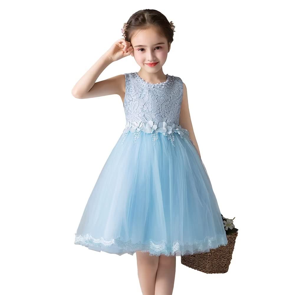 

Kayiyasu Dress for Perfect for Formal and Kindergarten Entrance Round and Pearl Ages Size Girls, Recitals, Graduations, Piano, Wear, Parties, синий