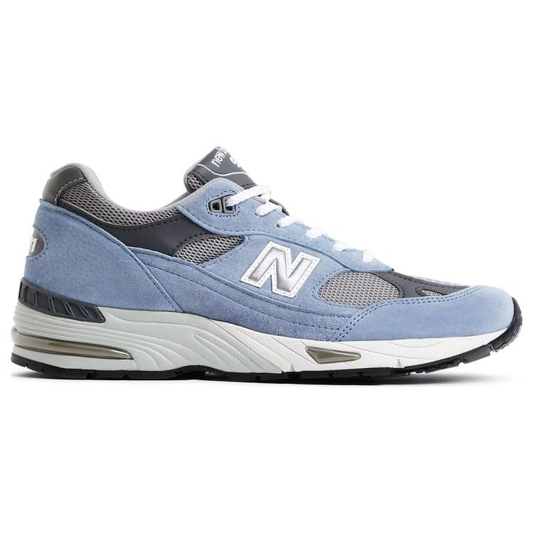 New Balance 991 Feito na Inglaterra Azul Poeira Tênis Masculino Liga Pérola Fumada M991BGG