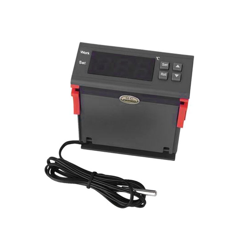 Digitaler LED-Temperaturregler Heizung Celsius Thermostat Relais LED-Ausgang mit NTC-Sensorsonde AC 90-250V