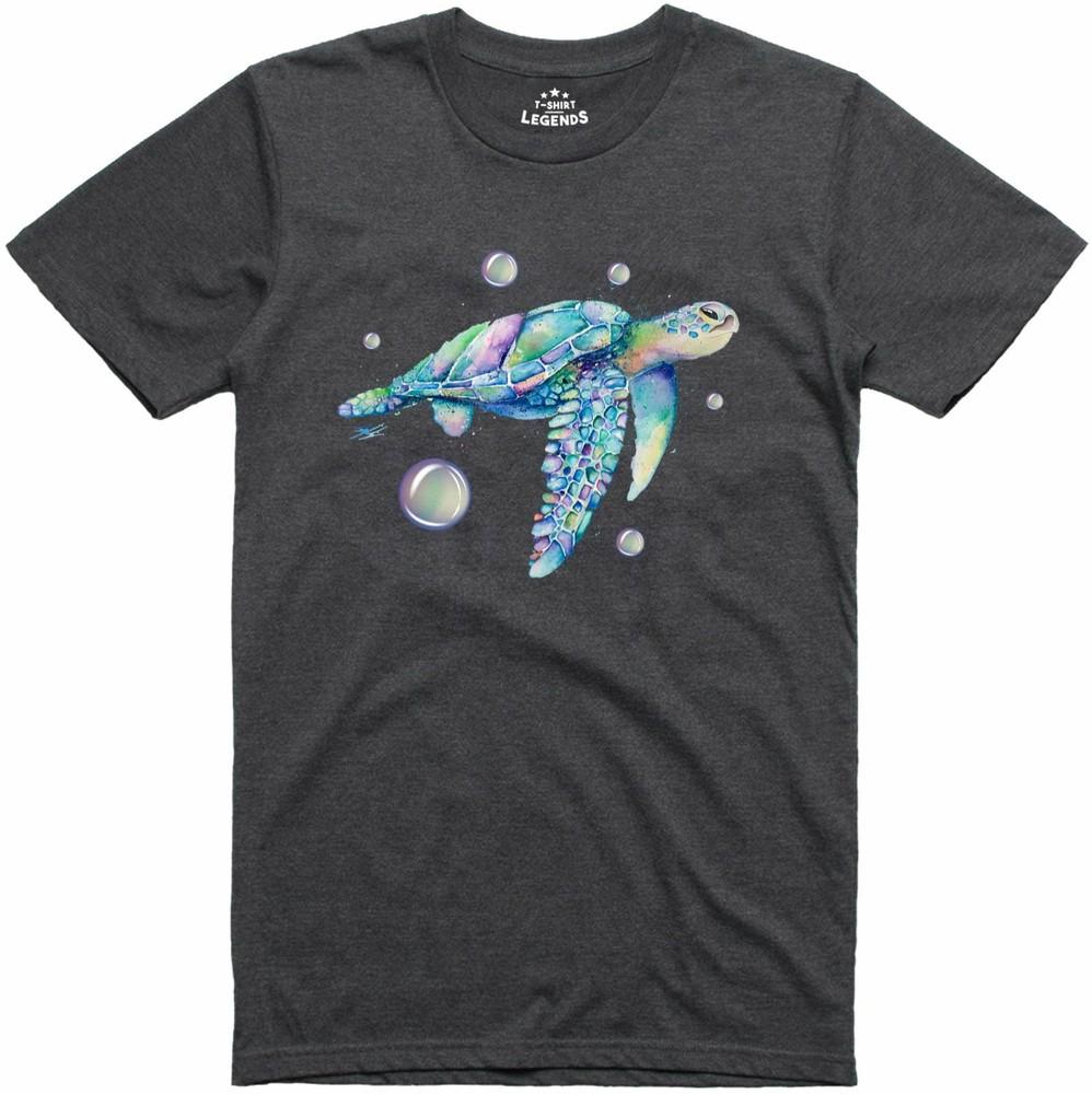Psychedelic Turtle Nature Print 100 Cotton Regular Fit T Shirt