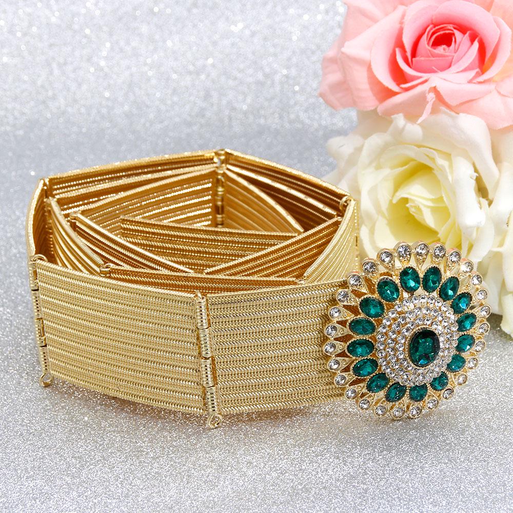 Gold Color Crystal Metal Belt for Women Waistband Wedding Jewelry Robe Waist Chain 2023