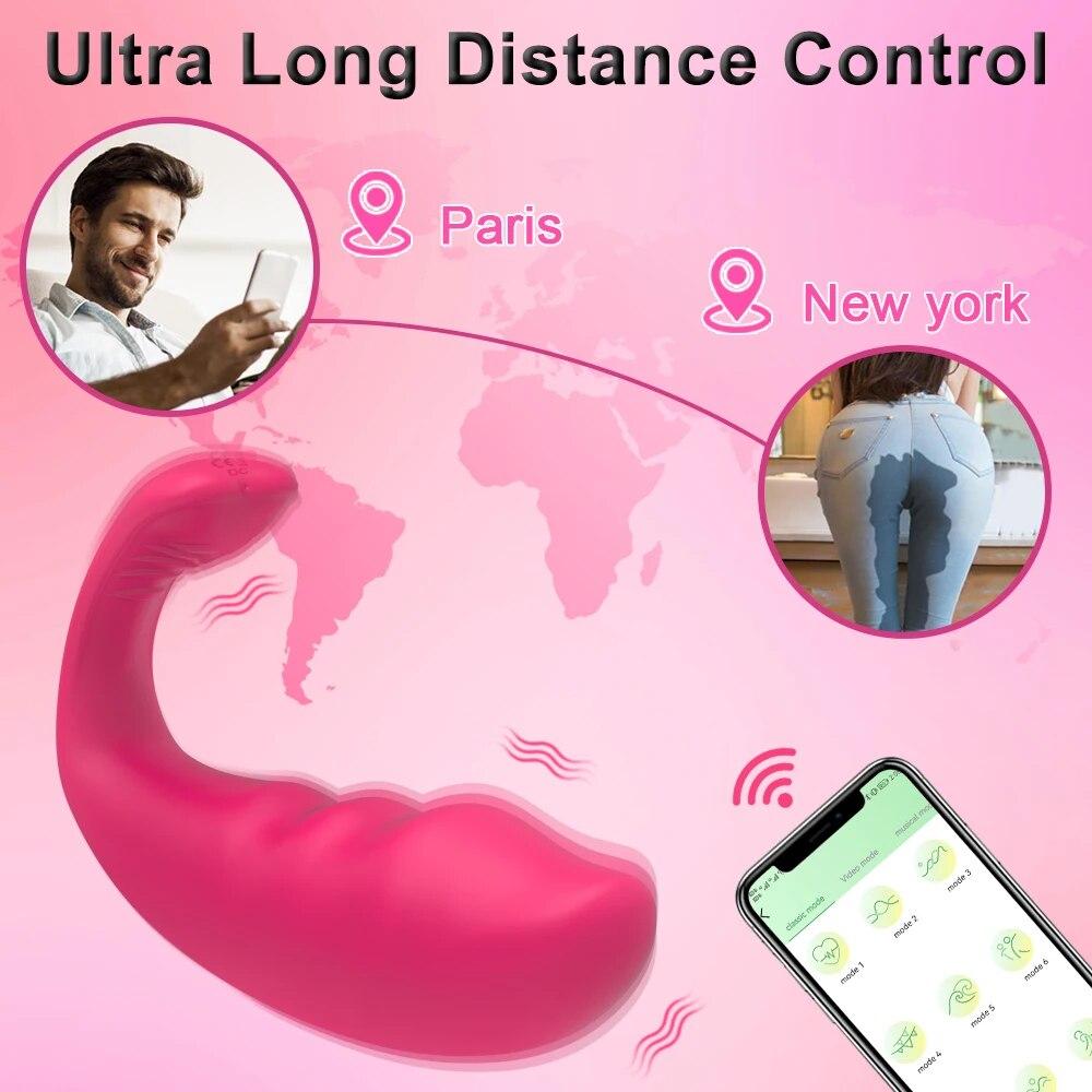 Bluetooth APP Control Vibrator for Women Wireless Dildo Clitoris G Spot Massager Wear Vibrating Egg Panties Sex Toys for Adults