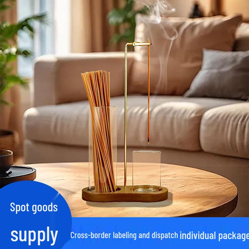 Figure-8 Glass Cup Incense Holder: Anti-Ash Meditation & Yoga Decor