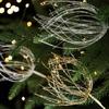Simulation Xmas Tree Filler Picks Sparkling Powder Firework Glitter Stems  For Christmas Tree