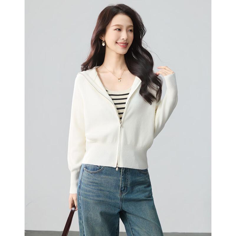 TERRE BLEUE Women's Hooded Knit Cardigan Jacket