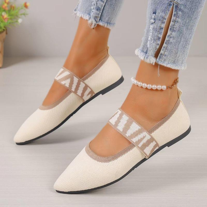 Women's Ballet Flats Casual Shoes Low Heel Elegant Women's Sneakers Comfortable Pointed Toe Mesh Breathable Work Shoes