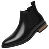 Chelsea Boots mit Innensohle für Herren 6 cm echtes Leder Winter Samtleder kurze Stiefel Herren High-Top spitz zulaufende Lederschuhe Martin Boots