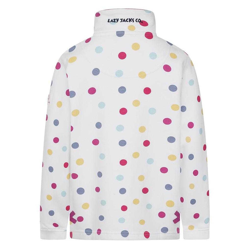 Lazy Jacks Girls Spotted Quarter Zip Sweatshirt