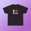 I Love Snark Unisex Heavy Cotton Tee Heart Y2K Funny Iconic Meme Phrase Shirt Top Gift Chaotic Sassy Present Unhinged Witty Viral Quote Tee
