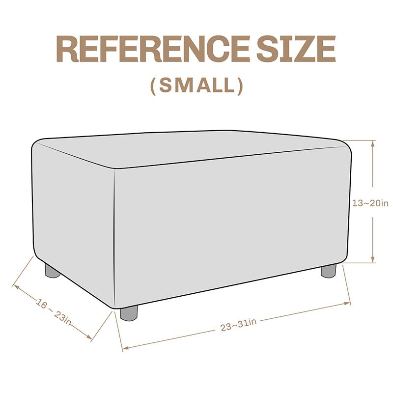 1PC Rectangle Protector Elastic Jacquard All-inclusive Ottoman Cover Solid Color Home Decor Anti Slip Footstool Cover