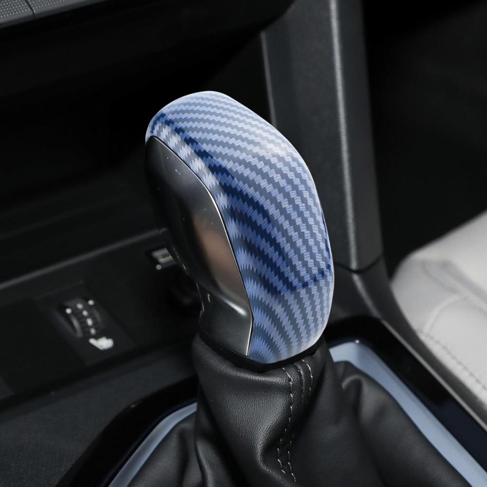 Carbon Fiber Texture Car Gear Head Shift Knob Cover Trim Stickers for Peugeot 308 308s 408 AT Interior ABS Accessories