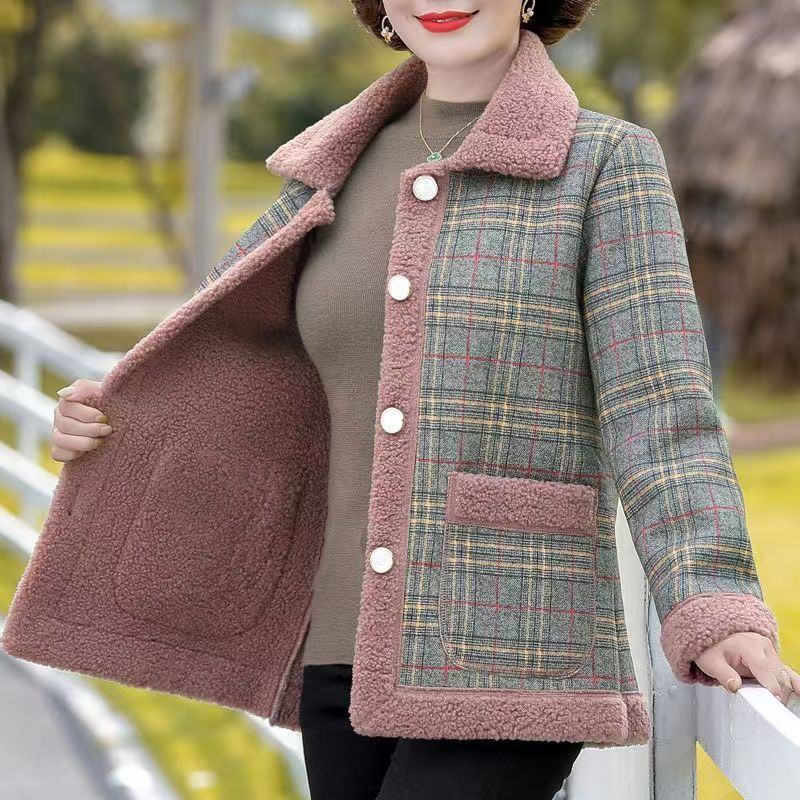 

Материнская одежда Осенне-зимняя куртка Женская Плюс бархатное утолщение Для людей среднего возраста Парки Большого размера Хлопковое пальто L-5XL XXXXXL розовый