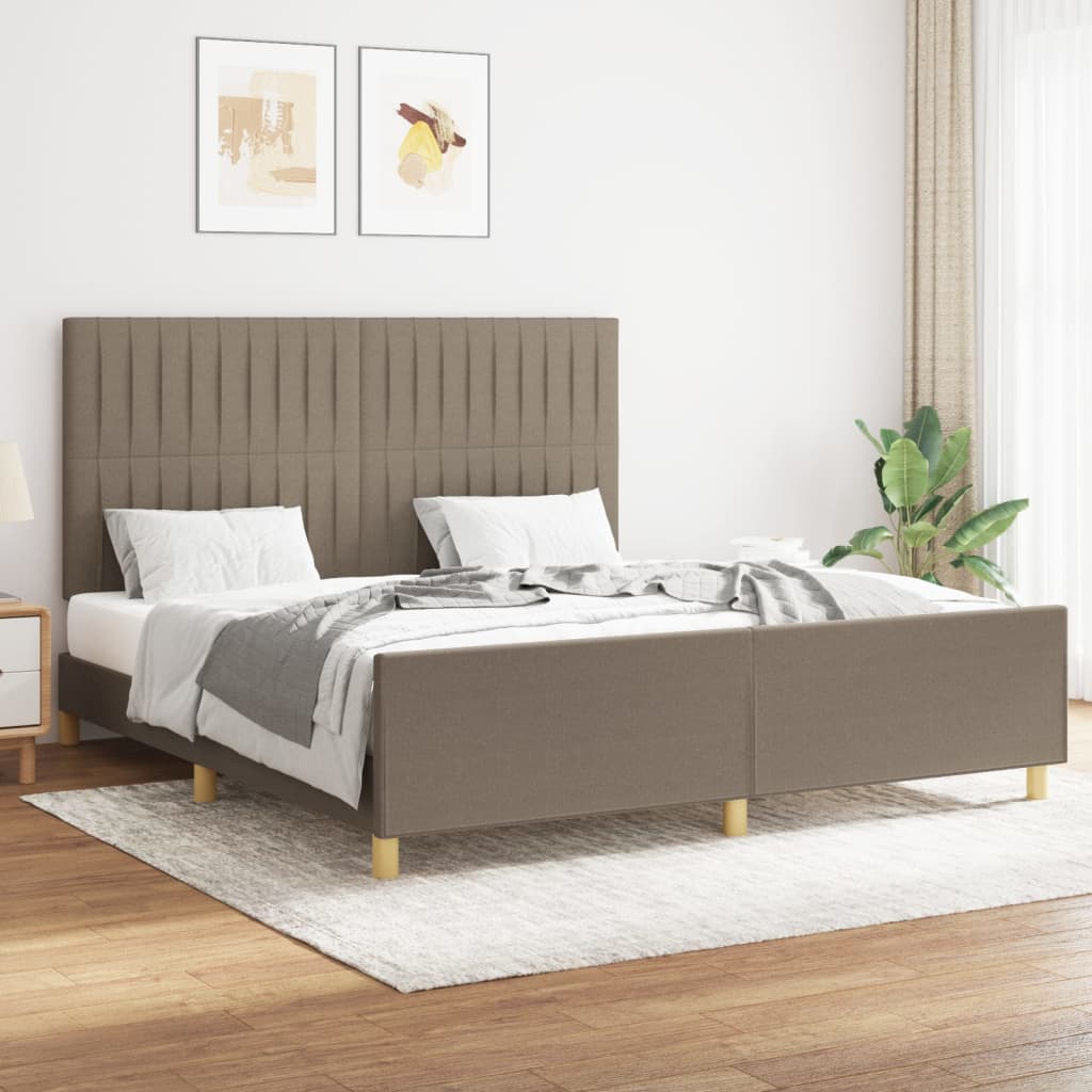 Vidaxl Bed Frame Without Mattress, Taupe, 160X200 Cm, Upholstered