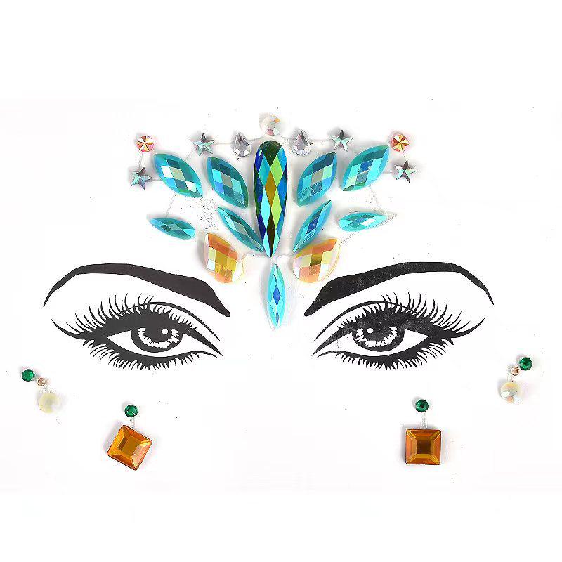 Pegatinas de Pedrería PARTYJOY: Gemas para Maquillaje de Rostro y Ojos para Festivales de Música