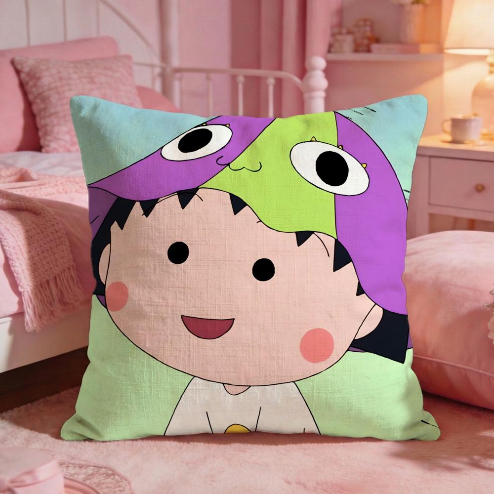 

CChibi MarukochanS Cartoon Cushion Cover Premium Comfort Reversible Pillow Cove Two In One Design For Any Room Car Interior 30X30cm