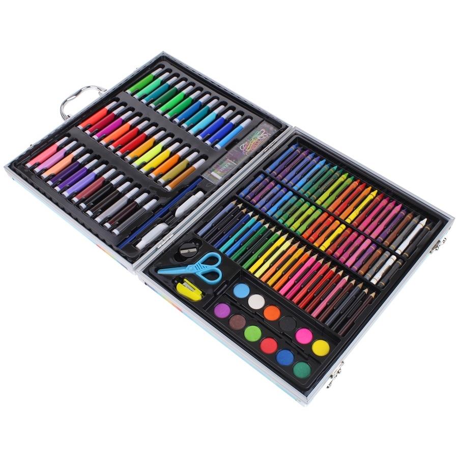 Artistic Painting Set - Crayons, Paints, Markers, Case, 150 pcs - Blue