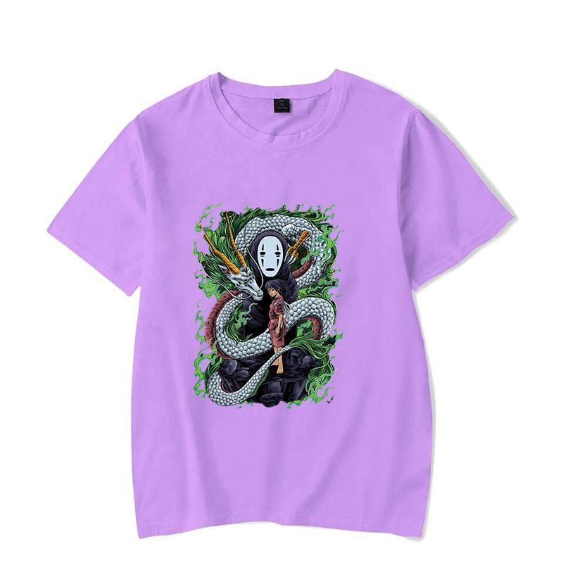 Hot Anime No Face Man Ogino Chihiro Printing T-shirt Women Men Fashion Short Sleeve Street Casual Personality Summer T-shirt
