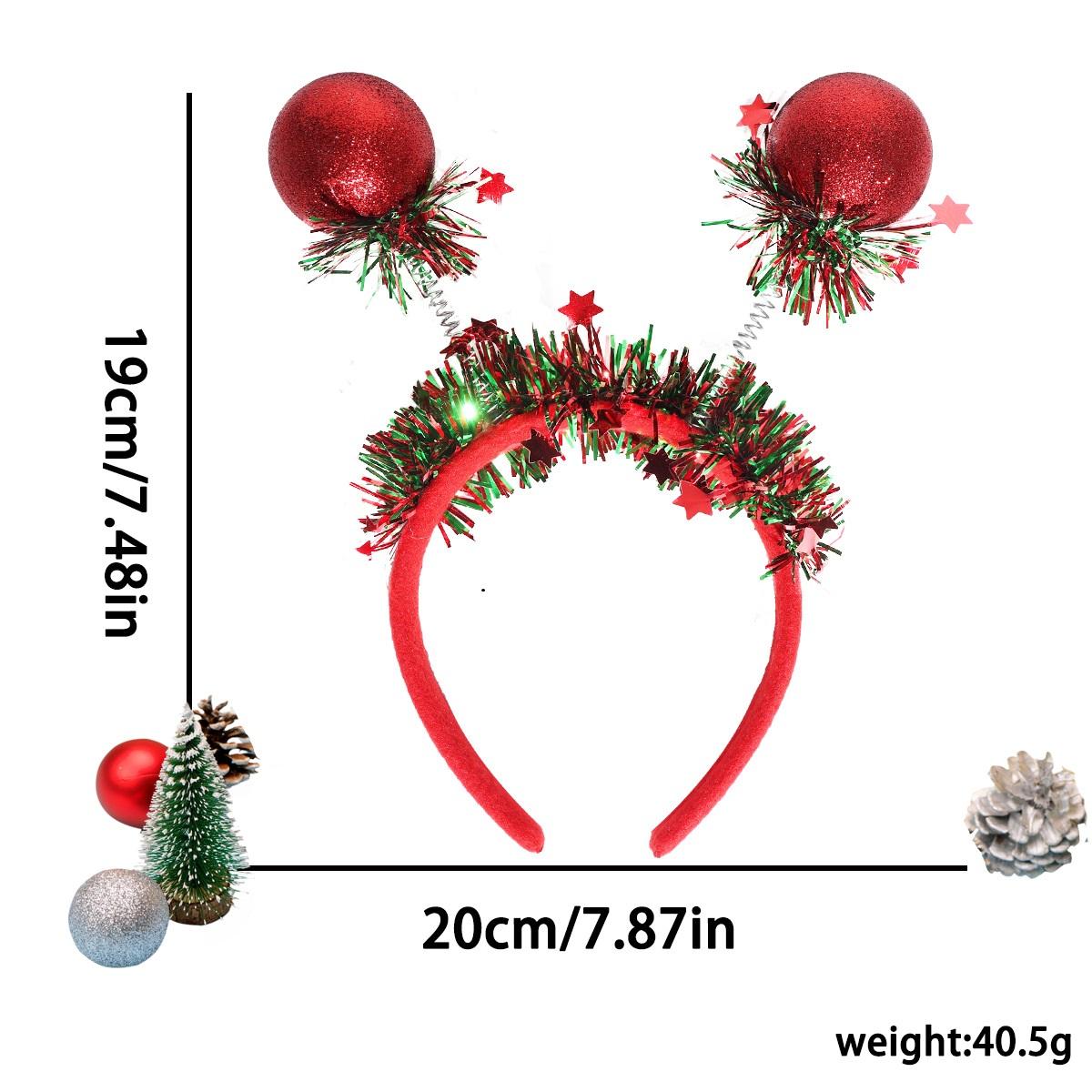 

Christmas Headband Eco-Friendly Holiday Headband Christmas Ball Headband Gold Festive Hair Accessory For Gift Giving Home красный