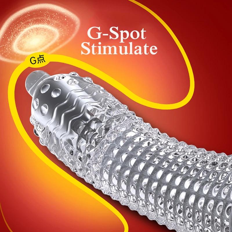 Penishülle in S/L-Größe, verlängert 5/7 cm, wiederverwendbares Kondom, verzögerte Ejakulation, Penisvergrößerung, Sexspielzeug für Männer und Paare