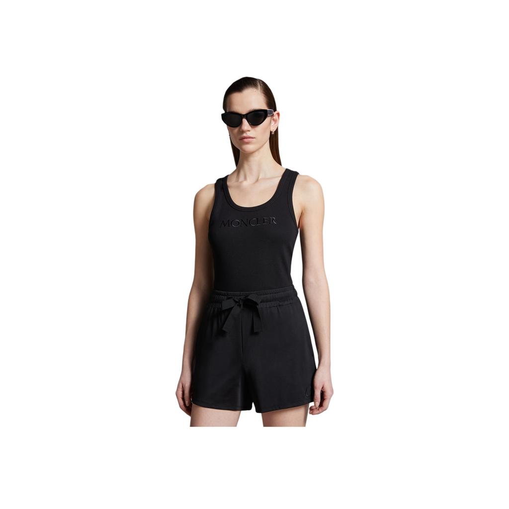 Moncler SS24 Embroidered Logo Fitted Vest Women vests Black J10938P0000689AK6999