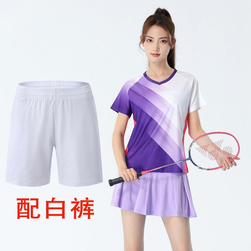 Quick-Dry Breathable Badminton Set Men Women Tennis Ping Pong Sport Shirt Short Sleeve Activewear