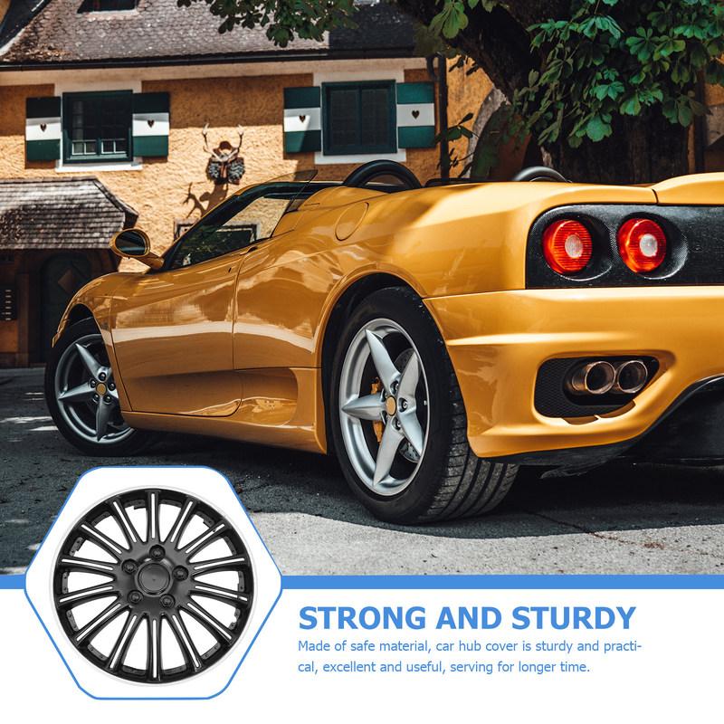 14 Inch Automotive Wheel Hub Covers Decorative Rim Cap Heavy Duty Impact Resistant Protects Against Debris Splash