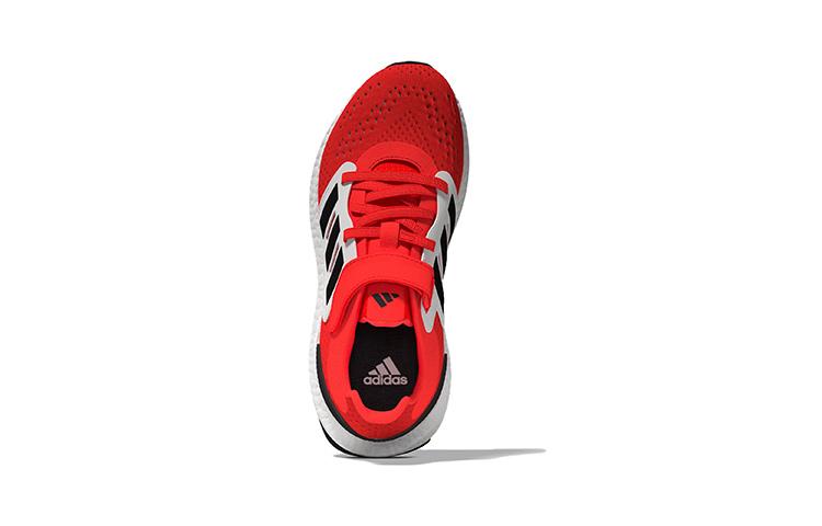 adidas Pureboost 22 Low Top Running Shoes White Red Children Aged 3 7 Years Old GZ2602