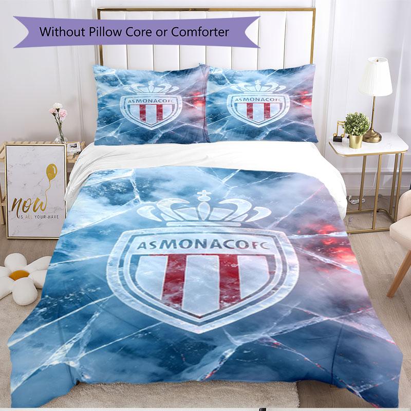 3pcs Duvet Cover Set (1*Duvet Cover + 2*Pillowcase, Without Core), AS Monaco Print Soft All‑Season Bedding Set, Home Bedroom Decor Gift