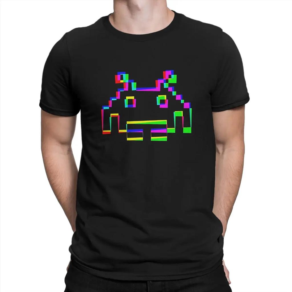 Space Invaders Shooting Video Game Distortion Space Invaders Tshirt Graphic Men Tops Vintage Summer Clothes Harajuku T Shirt
