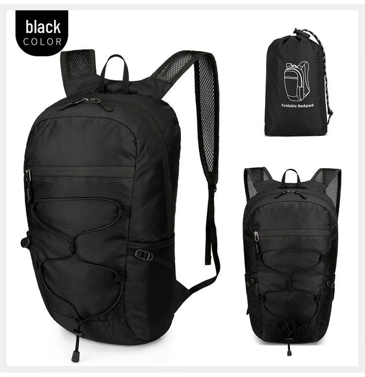Lightweight Waterproof Folding Backpack for Outdoor Activities - Double Shoulder, Large Capacity